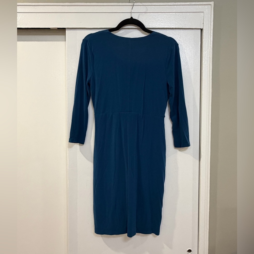 Charter Club Blue Faux Wrap Dress/ Petite Small - Picture 2 of 14